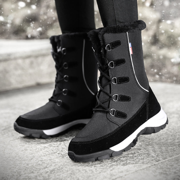 Damen isolierte Winterstiefel mit rutschfester Sohle und weichem Innenfutter Drune