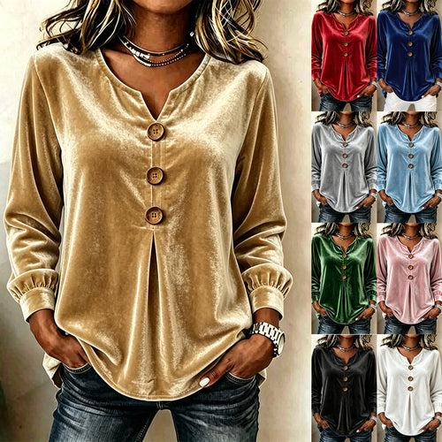 Damen Elegante und komfortable Veloursbluse Drune