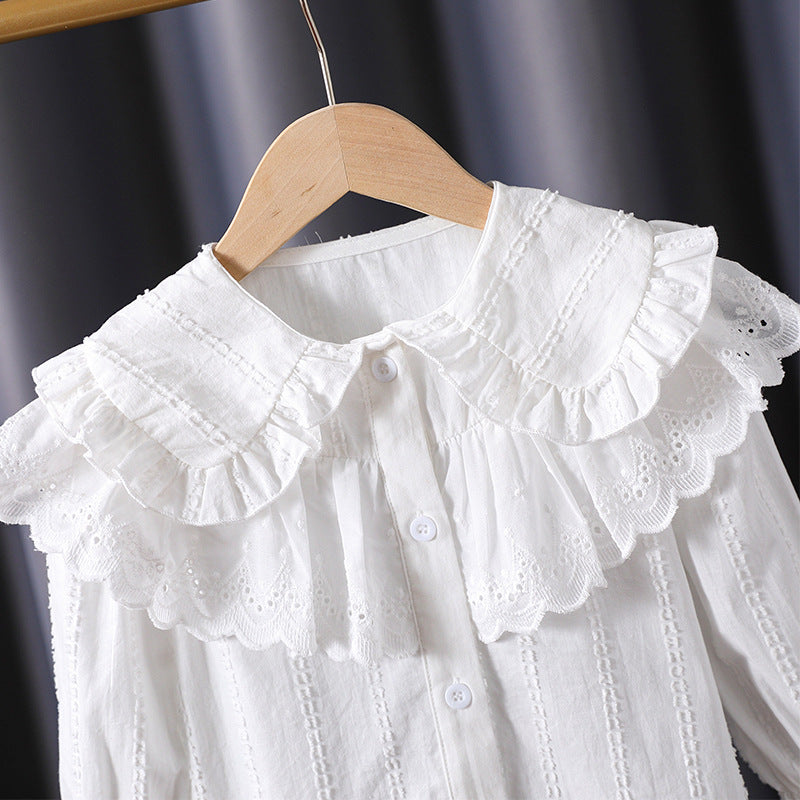 Mädchen Bluse mit Rüschendetails und Broderie Anglaise Drune