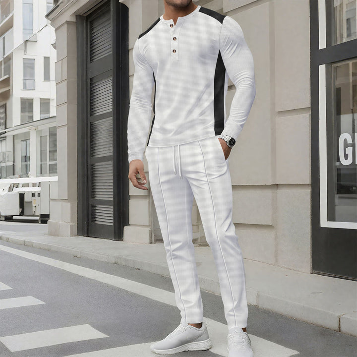Herren Sportanzug mit moderner Knopfleiste und atmungsaktivem Material Drune