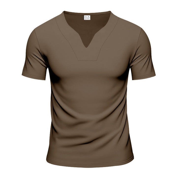 Herren nan V-Ausschnitt-Sportshirt mit ergonomischen Formnähten und elastischem Jersey Drune
