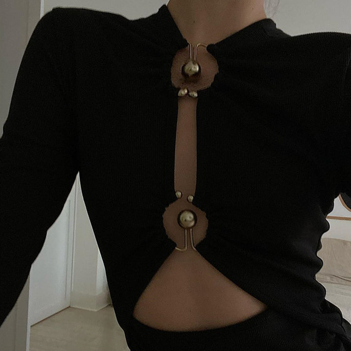 Damen Body mit Raffungen und dekorativen Cut-Outs Drune