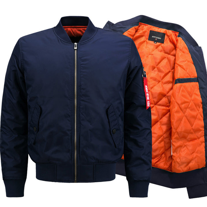 Herren  Heritage Pilotstil Isolierte Bomberjacke mit Kontrastfutter und Utility-Tasche am Ärmel Drune