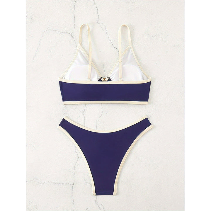 Damen Triangel-Bikini-Set mit elegantem Knoten und hohem Beinausschnitt Drune