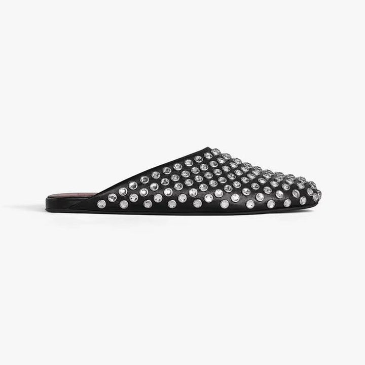 Damen  veredelte Mary‑Jane Ballerina mit Strassbesatz und verstellbarer Metallschnalle Drune