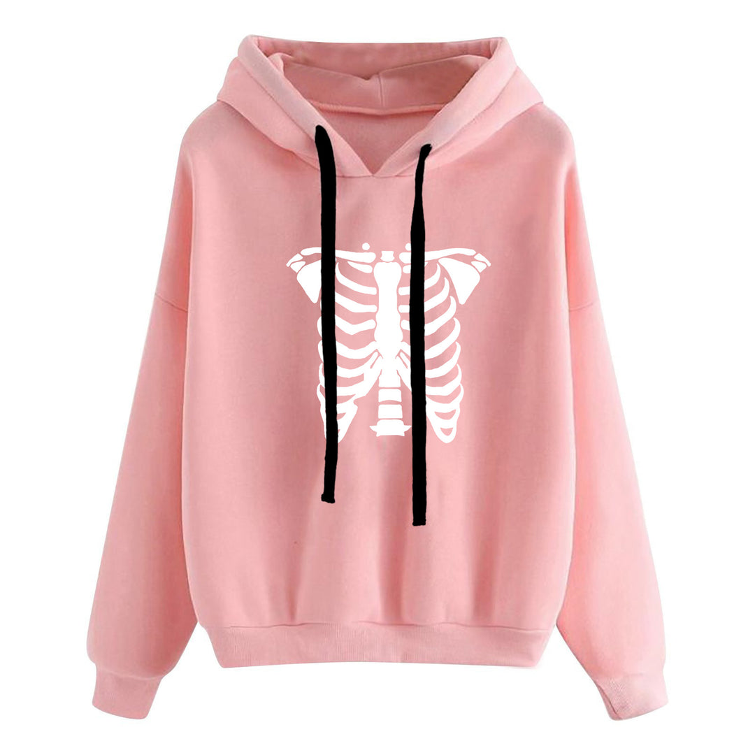 Damen nan lässiger Oversize Kapuzenpullover mit Herz‑und‑Pfotenprint, Kordelzug und gerippten Bündchen Drune