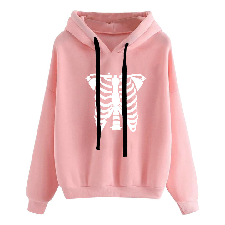 Damen nan lässiger Oversize Kapuzenpullover mit Herz‑und‑Pfotenprint, Kordelzug und gerippten Bündchen Drune