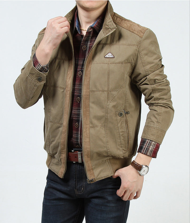 Herren Utility-Bomberjacke mit gesteppter Optik, Reißverschluss und Rippbündchen Drune