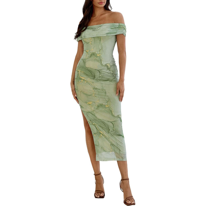 Damen Etuikleid mit romantischen Schulterträgern und floralem Design Drune