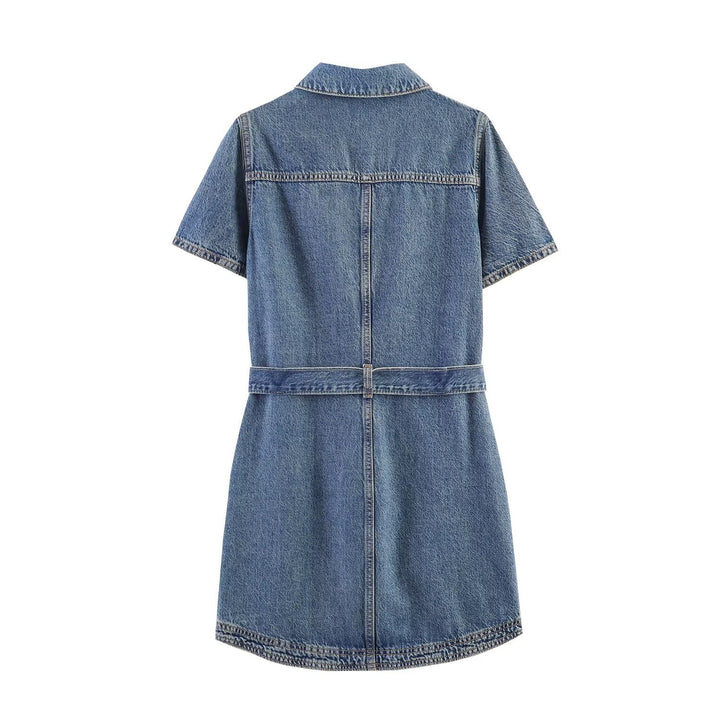 Damen Jeanskleid mit taillierter Silhouette und praktischen Taschen Drune