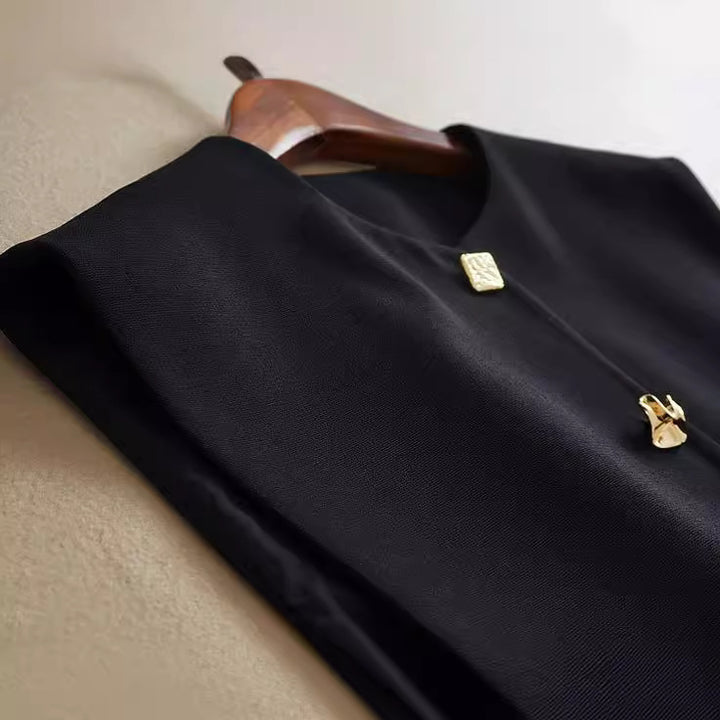 Damen Modische ärmellose Weste mit Knopfdetails Drune