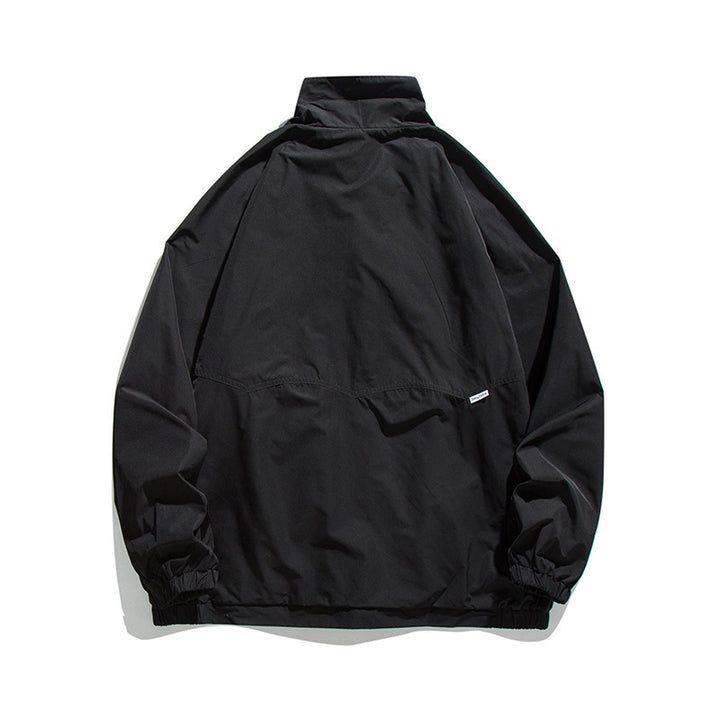 Herren Leichte Oversize-Fieldjacke aus technischem Nylon mit Stehkragen, verdecktem Reißverschluss und Pattentaschen Drune