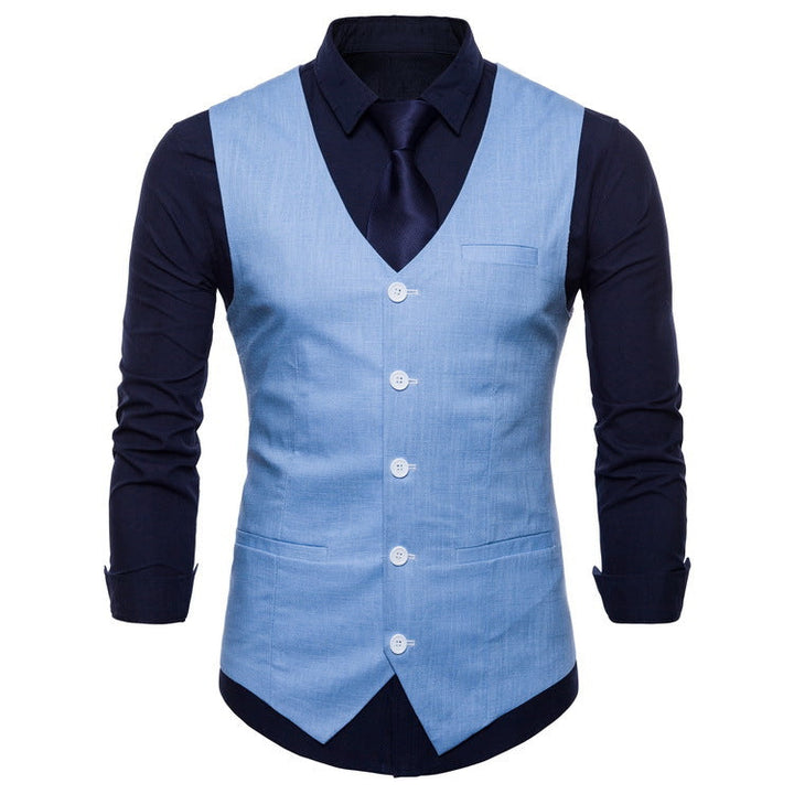 Herren elegante Anzugweste mit praktischen Taschen und detailliertem Design Drune