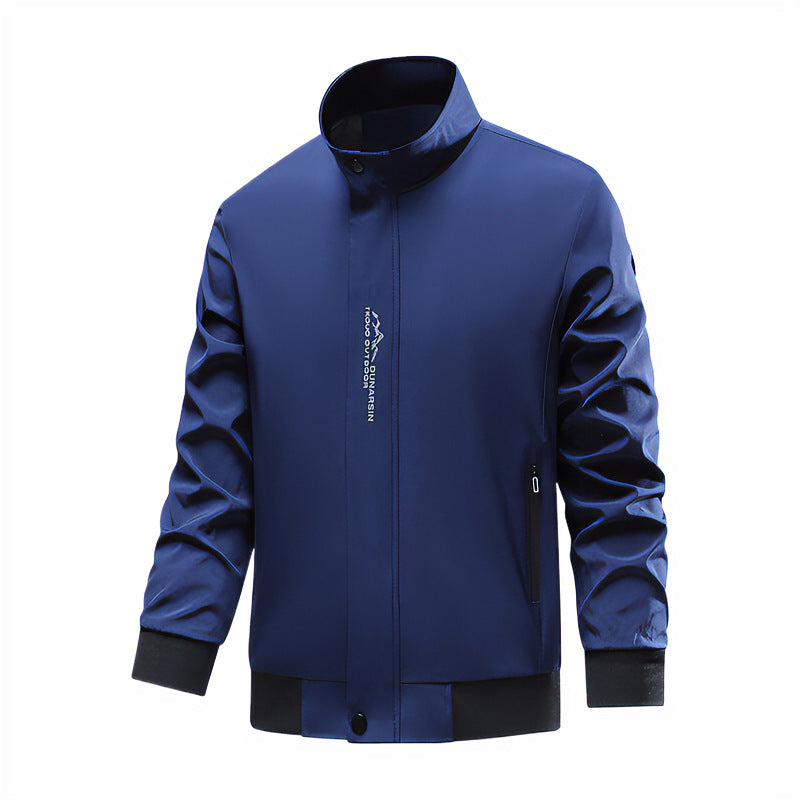 Herren Sportliche Übergangsjacke mit hochschließendem Kragen und seitlichen Reißverschlusstaschen Drune