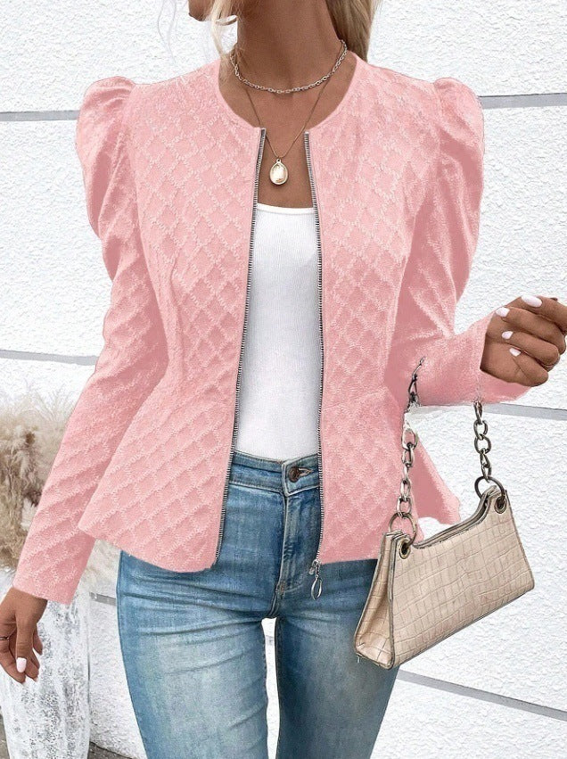 Damen modischer Blazer mit Puffärmeln Drune