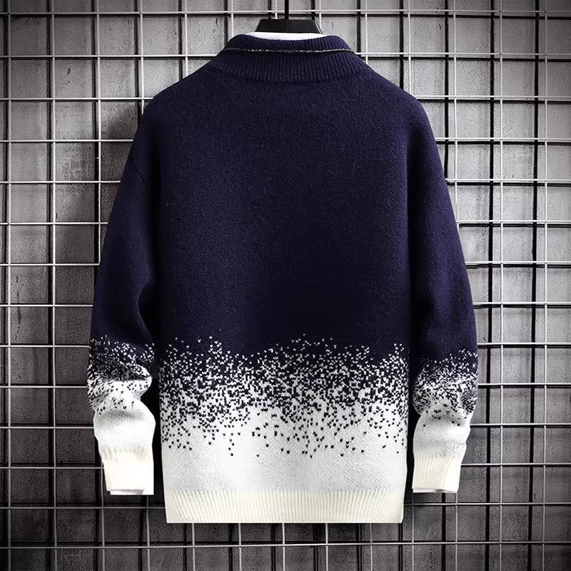 Herren modischer Rollkragenpullover mit stylishen Farbverlauf Drune