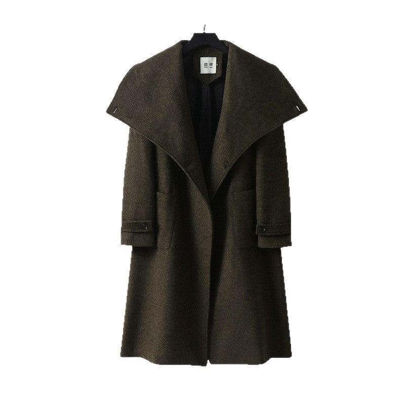 Damen Oversized Wollmix-Mantel mit weitem Schalkragen und aufgesetzten Taschen Drune