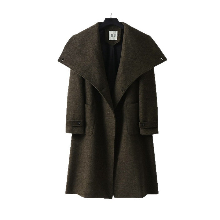 Damen Oversized Wollmix-Mantel mit weitem Schalkragen und aufgesetzten Taschen Drune