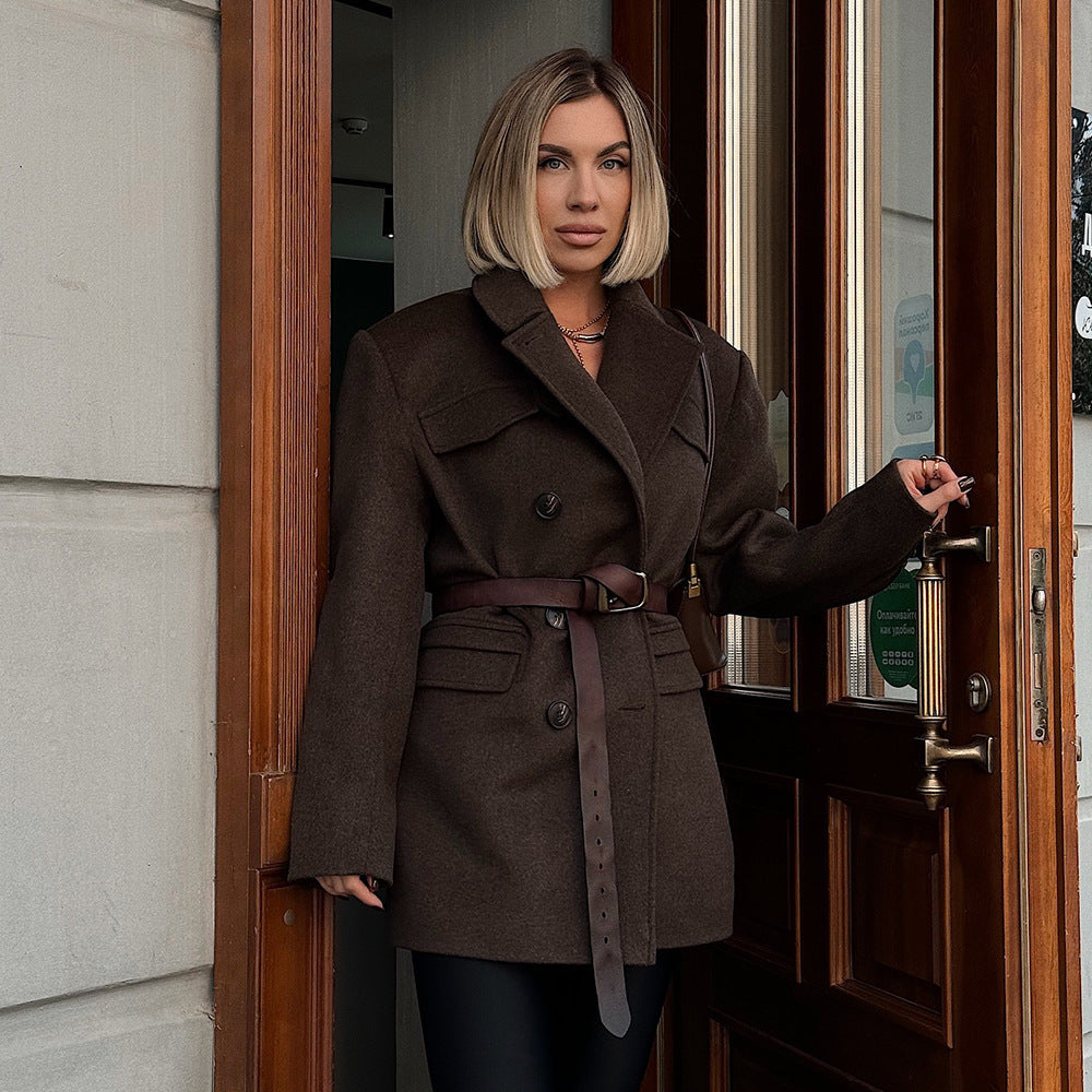 Damen Modische Oversized-Trenchjacke mit Karomuster Drune