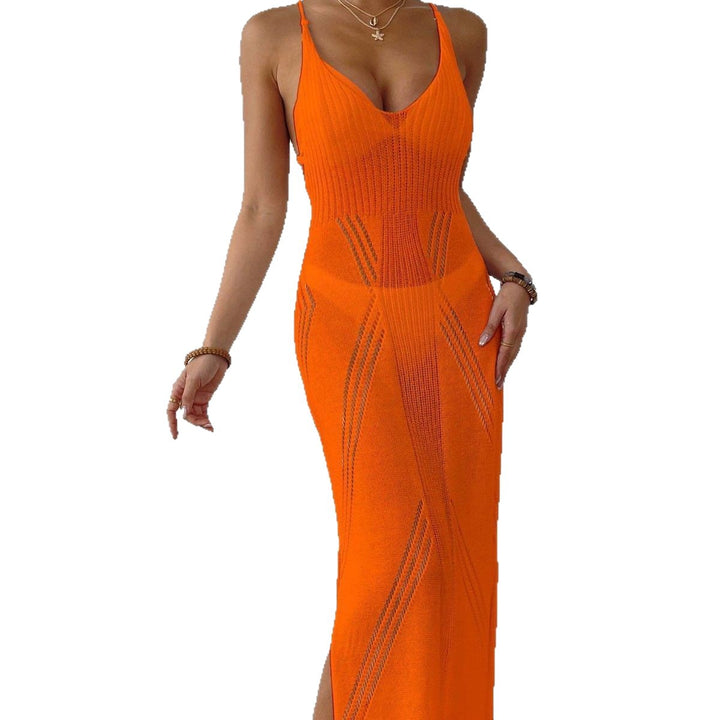 Damen Maxikleid mit raffiniertem Netzdesign Drune