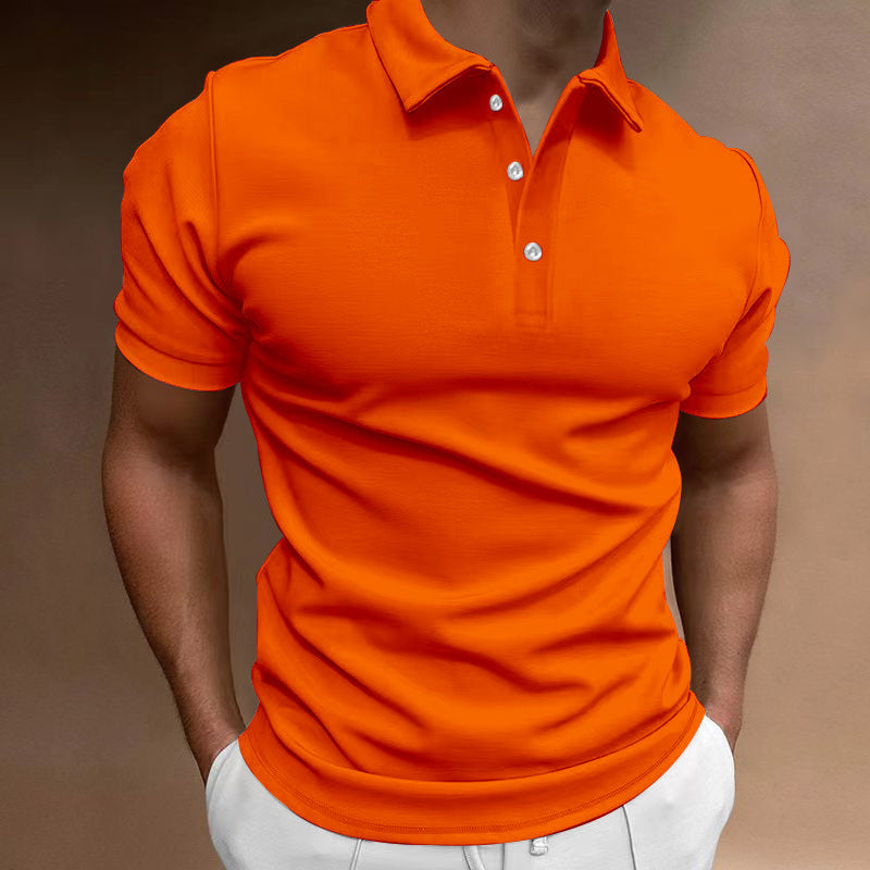 Herren nan schlank geschnittenes Stretch-Poloshirt mit Kentkragen und elastischem Saum Drune