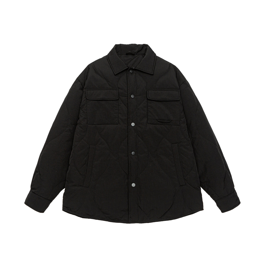 Herren Gesteppte Oversize-Hemdjacke mit Steppung, Druckknöpfen und Brusttaschen Drune
