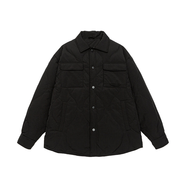 Herren Gesteppte Oversize-Hemdjacke mit Steppung, Druckknöpfen und Brusttaschen Drune