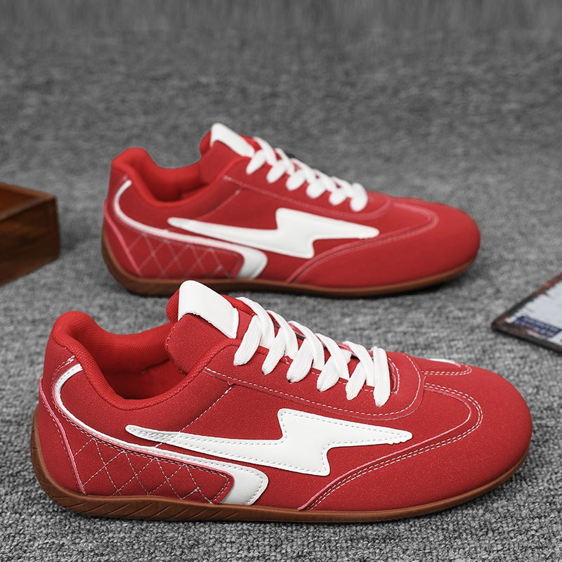 Damen leichte Retro-Skate-Sneaker mit gesteppter Seitenwand, gepolstertem Knöchelkragen und rutschfester Gummilaufsohle Drune