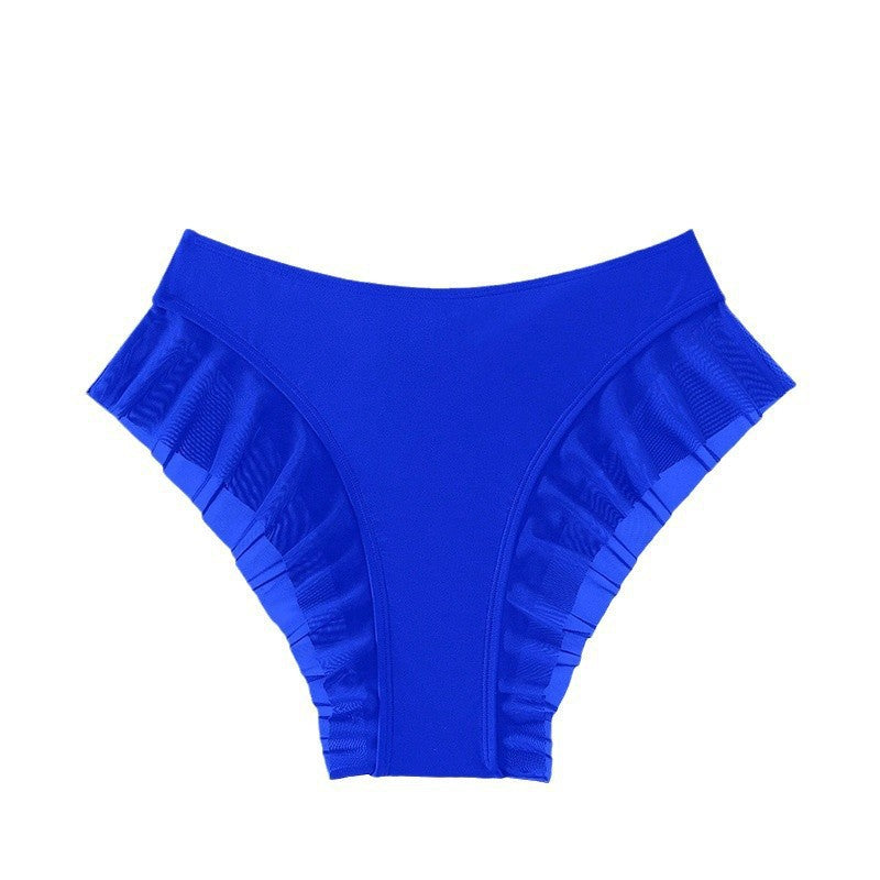Damen Hochtailliertes Bikini-Unterteil mit verspieltem Rüschensaum Drune
