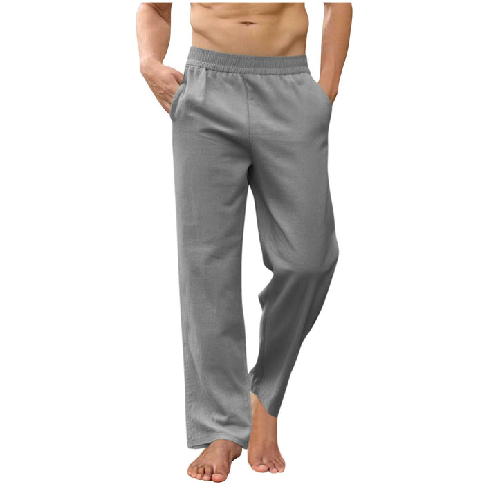 Herren nan lockere Loungehose mit elastischem Bund, Eingrifftaschen und seitlichen Knöchelschlitzen Drune