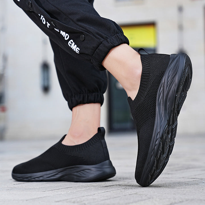 Unisex nan elastischer Strick-Schlupfschuh mit ergonomischer Dämpfungssohle und Fersenlasche Drune