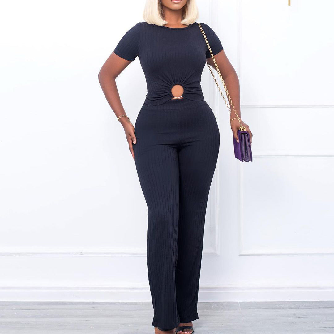 Damen Jumpsuit mit hoch geschnittenem Design und modischem Schlitz Drune
