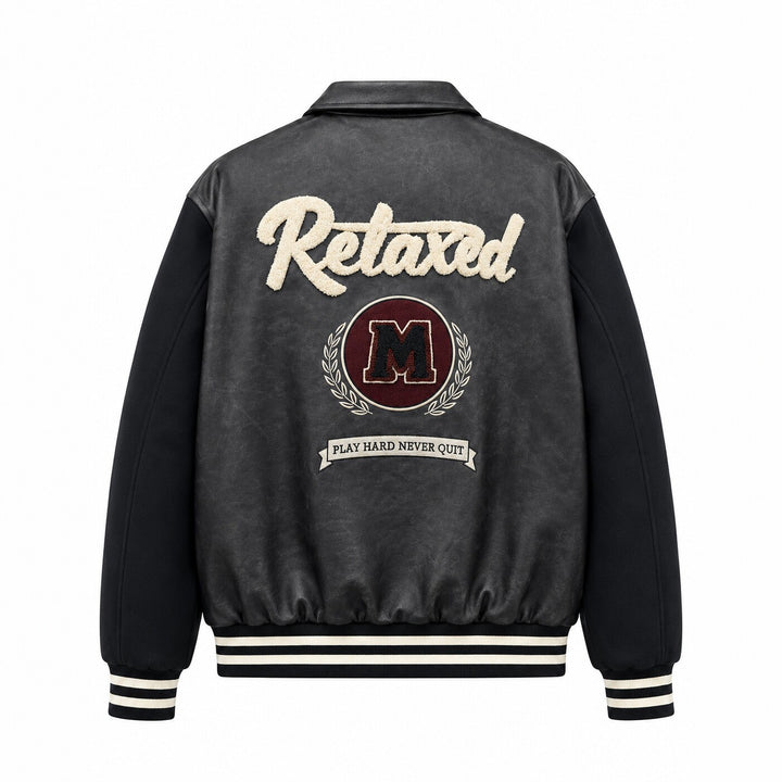 Herren Modische Bomberjacke mit Stickdetails Drune
