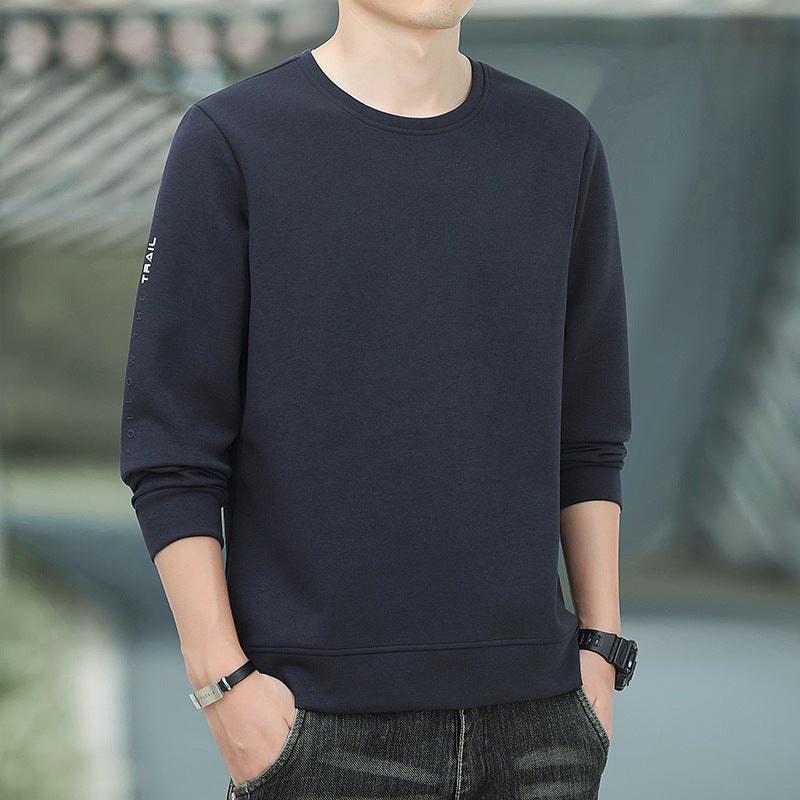 Herren Rundhals-Sweatshirt mit angerauter Innenseite und schmalem Saum Drune