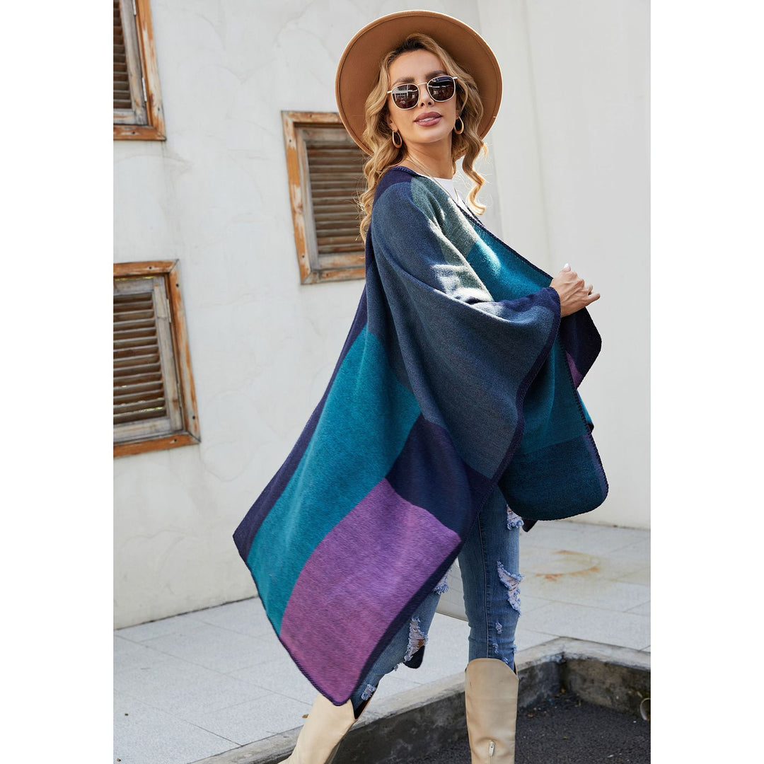 Damen Jacquard Poncho mit Paisley‑Muster Drune