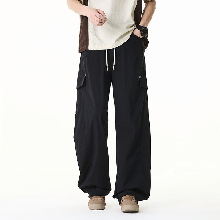 Damen Extraweite Cargo-Hose mit Tunnelzugbund, Klappentaschen und verstellbarem Beinabschluss Drune