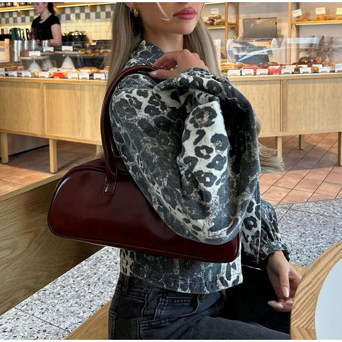 Damen Handtasche im eleganten Retro-Design mit ergonomischem Tragegriff Drune