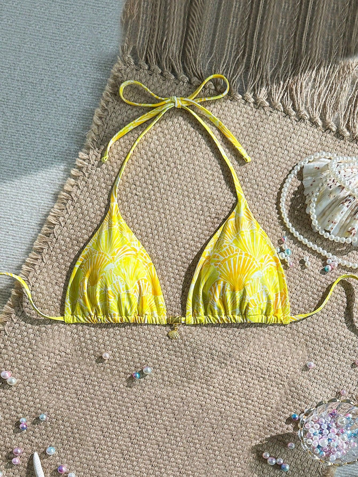 Damen Triangel-Bikinioberteil mit Rüschen Drune