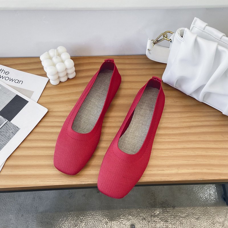 Damen atmungsaktive Ballerinas aus flexiblem Stoff Drune
