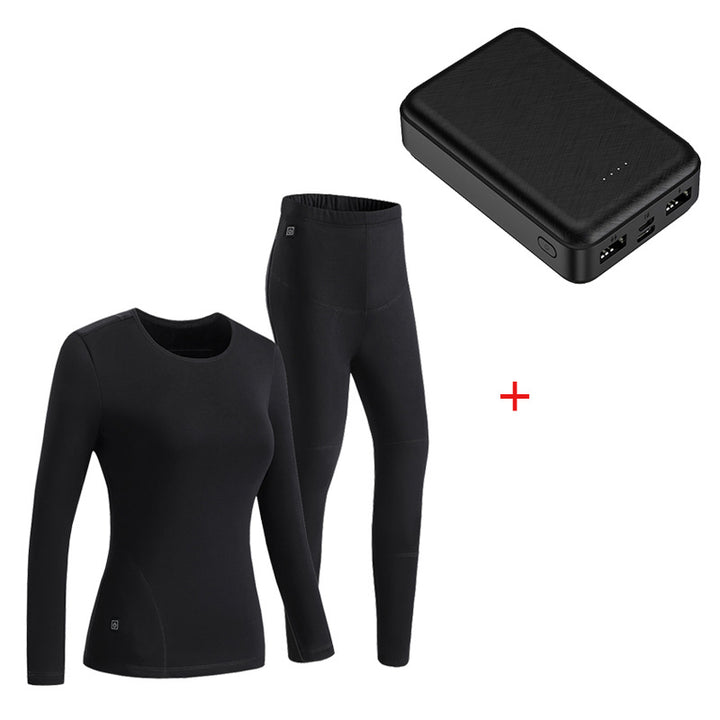 Damen Eng anliegendes Thermo-Funktionsset mit Langarmshirt und hoher Thermoleggings Drune