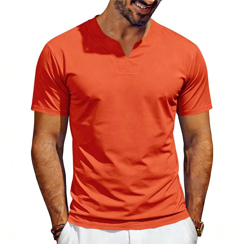 Herren nan V-Ausschnitt-Sportshirt mit ergonomischen Formnähten und elastischem Jersey Drune