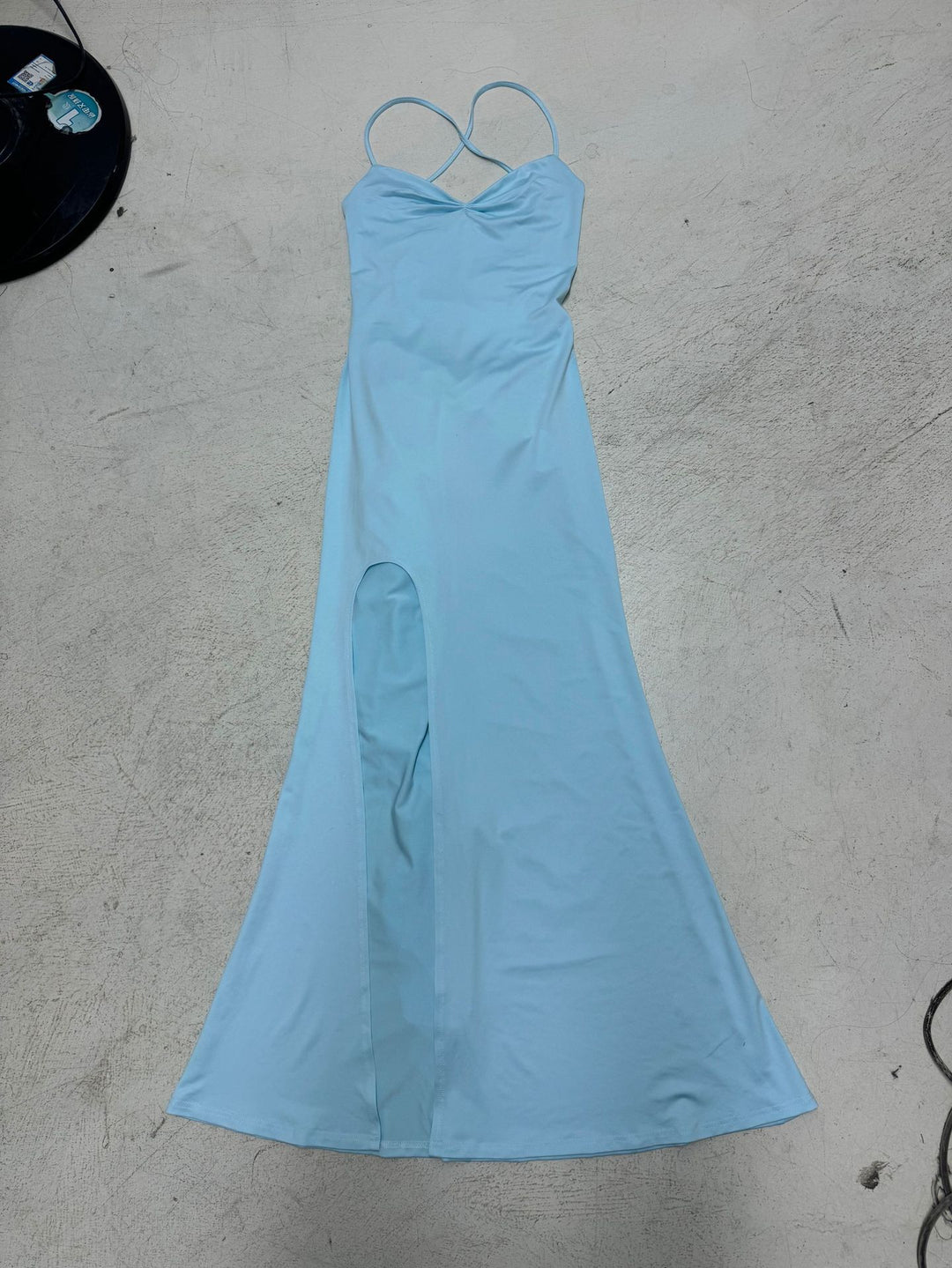 Damen Maxikleid mit tiefem V-Ausschnitt und langen Seiten-Schlitzen Drune