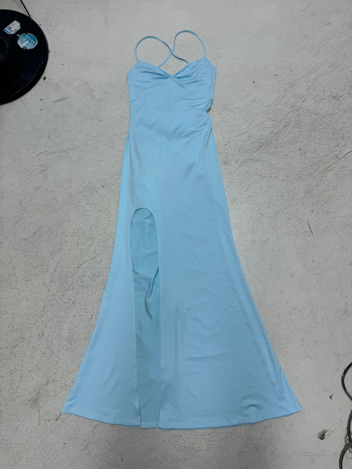 Damen Maxikleid mit tiefem V-Ausschnitt und langen Seiten-Schlitzen Drune