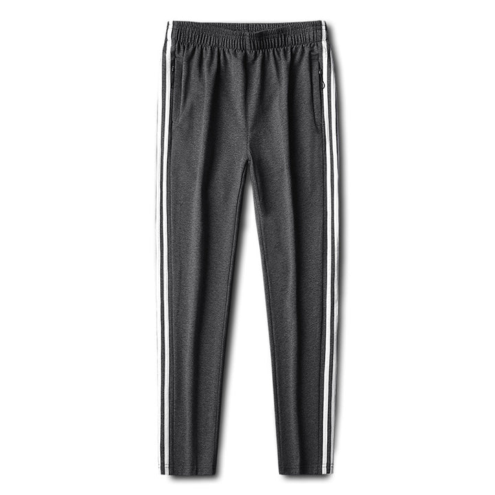Herren Slim-Fit Trackhose mit seitlichen Kontraststreifen, Reißverschlusstaschen und elastischem Bund Drune