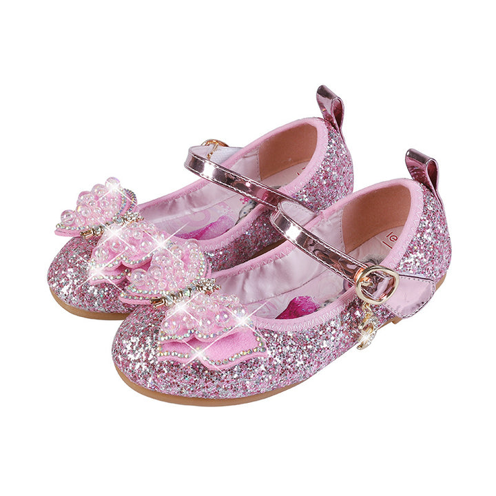 Mädchen Glitzernde Ballerinas mit Schleifenapplikationen Drune