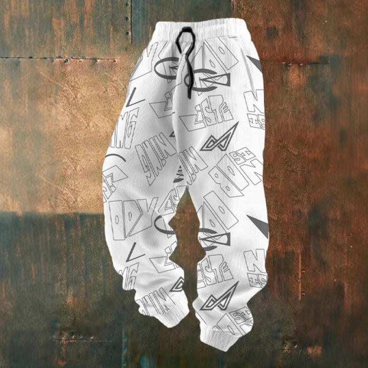 Damen Bequeme Freizeithose mit kreativem Druck Drune
