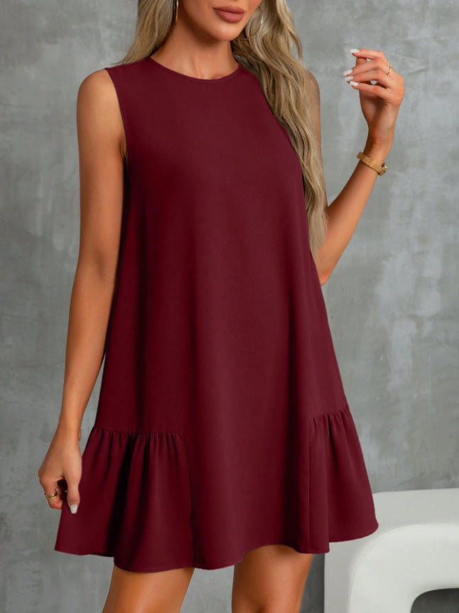 Damen luftiges Sommerkleid mit Rüschensaum Drune