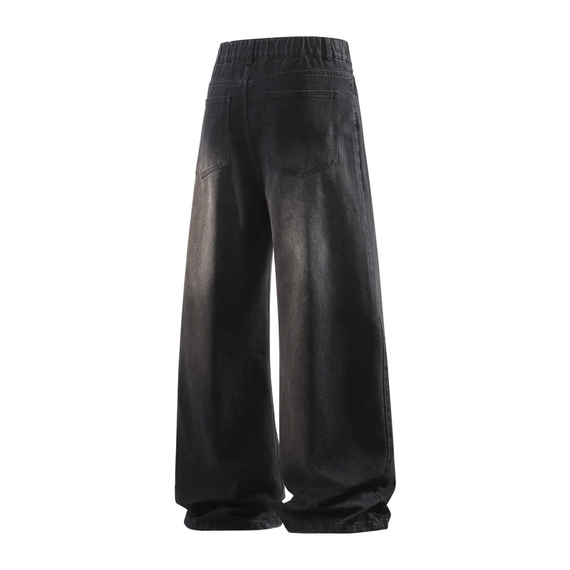 Damen Weite Baggy-Jeans mit hoher Taille, extra weitem Bein und Vintage-Waschung Drune