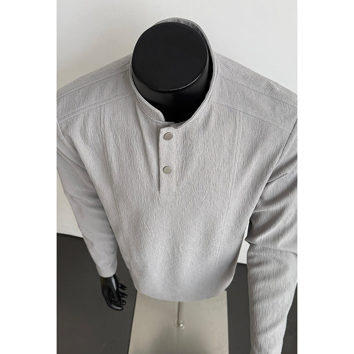 Herren Hochwertiger langärmeliger Pullover mit Knopfleiste Drune