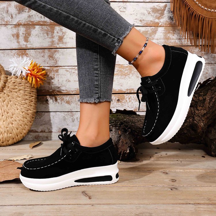 Damen Keil-Sneaker im Mokassin-Stil mit dämpfender Luftkissen-Plateausohle Drune